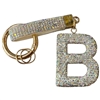 KC5006 "B" PAVE RHINESTONE KEYCHAIN