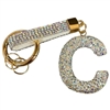 KC5006 "C" PAVE RHINESTONE KEYCHAIN