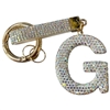 KC5006 "G" PAVE RHINESTONE KEYCHAIN