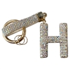 KC5006 "H" PAVE RHINESTONE KEYCHAIN