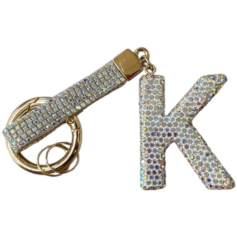 KC5006 "K" PAVE RHINESTONE KEYCHAIN