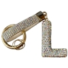 KC5006 "L" PAVE RHINESTONE KEYCHAIN