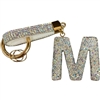 KC5006 "M" PAVE RHINESTONE KEYCHAIN