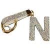 KC5006 "N" PAVE RHINESTONE KEYCHAIN