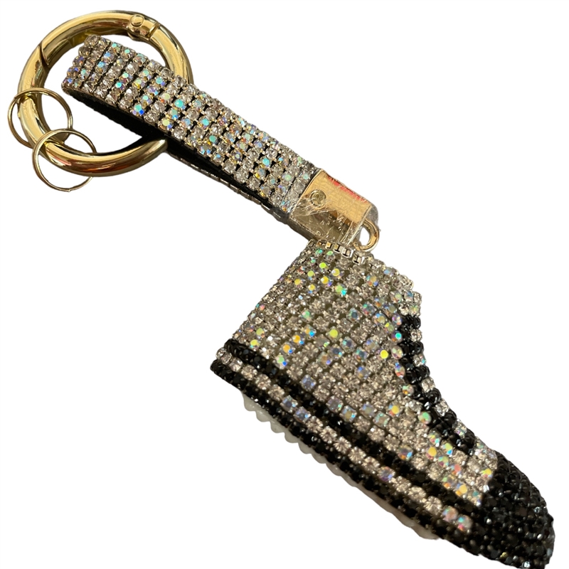 KC500SV  SILVER SHOE PAVE RHINESTONE  KEYCHAIN