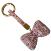 KC5010P CHUNKY PINK BOW RHINESTONE PAVE KEYCHAIN