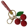 KC5012 CHERRY TRIO RED RHINESTONE PAVE KEYCHAIN