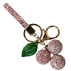 KC5012P CHERRY TRIO PINK RHINESTONE PAVE KEYCHAIN