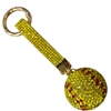 KC5013 SOFTBALL YELLOW RHINESTONE PAVE KEYCHAIN