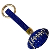 KC5017 FOOTBALL BLUE RHINESTONE PAVE KEYCHAIN