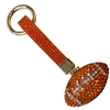KC5018 FOOTBALL ORANGE RHINESTONE PAVE KEYCHAIN