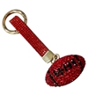 KC5019 FOOTBALL RED AND BLACK RHINESTONE PAVE KEYCHAIN