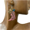 KE-0893   COW GIRL BOOT & HAT EARRINGS