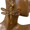 KE1413 MULTI COLOR DRAGONFLY EARRINGS