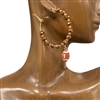 KE1728 FOOTBALL BEADED HOOP EARRINGS