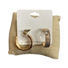 KE1817 SMALL CRYSTAL TEXTURED SEMI HOOP