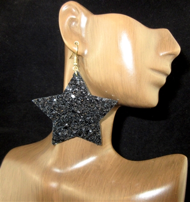 KE7578 GLITTERY STAR DANGLE EARRINGS