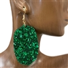 KE7947 GLITTER  OVAL EARRINGS