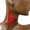 KE8571RD  RED WITCH HAT EARRINGS