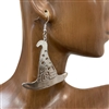 KE8579SV SILVER  WITCH HAT EARRINGS