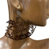 KE8863B BLACK HAPPY HALLOWEEN PUMPKIN EARRINGS