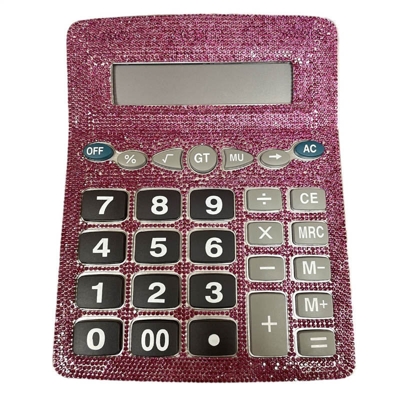 KK1048F FUCHSIA RHINESTONES CALCULATOR