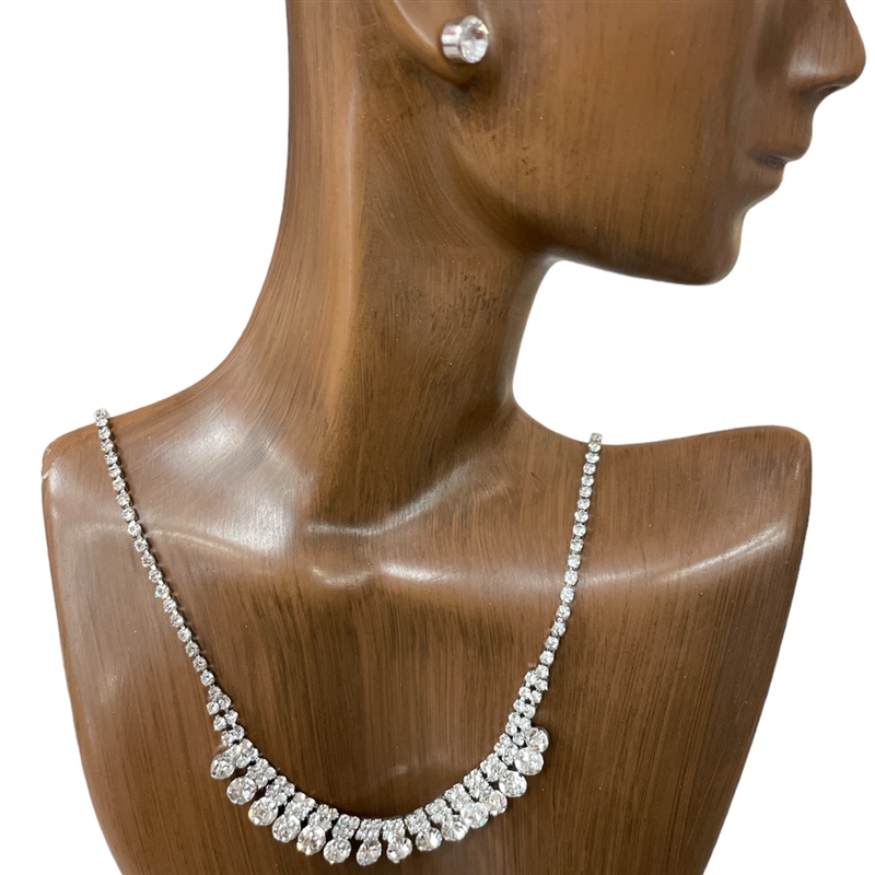 KNE7805  17'' RHINESTONE SET NECKLACE