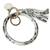 KR760 WHITE BLACK SNAKE PRINT KEY RING