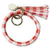 KR765   RED WHITE  PLAID KEY RING