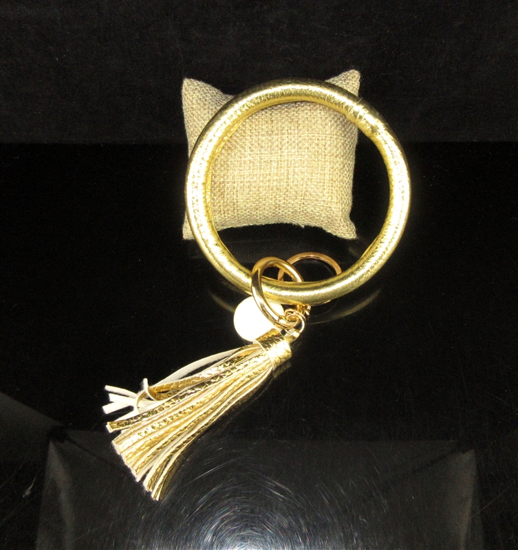 KR78935 GOLD SOLID COLOR KEY RING