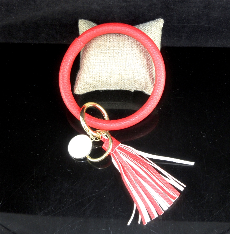 KR78937 RED SOLID COLOR KEY RING