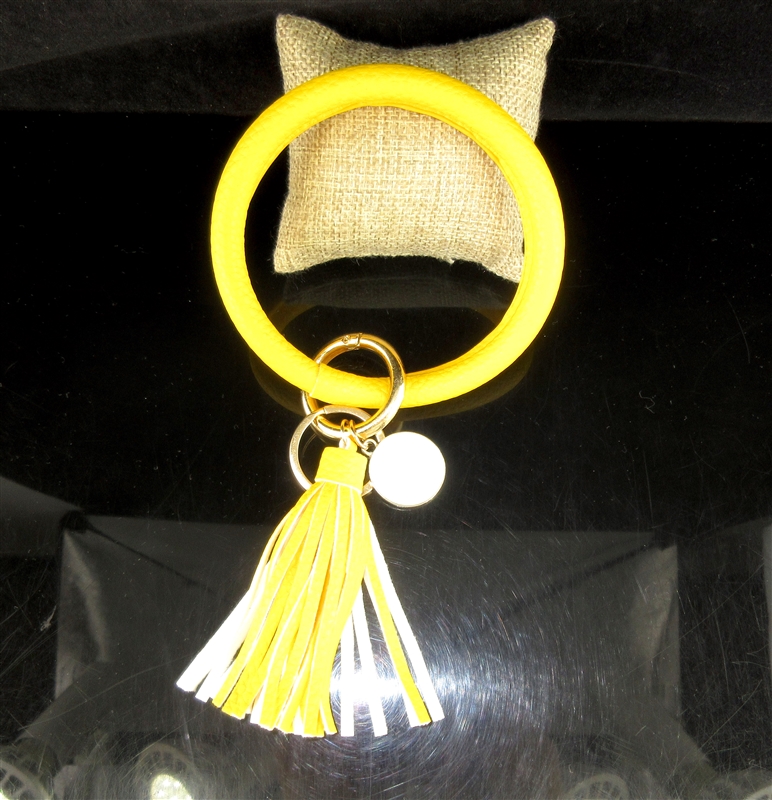 KR78939 YELLOW SOLID COLOR KEY RING