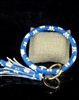 KR78940 BLUE/WHITE PAW PRINT PATTERN KEY RING