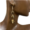 LC3812 LEOPARD PAVE BALL EARRINGS
