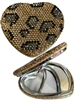 LEO1  LEOPARD RHINESTONE COMPACT SMALL  MIRROR