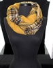 LOF1251 MUSTARD YELLOW PLAID INFINITY SCARF