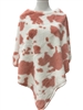 LOF1257CP  PINK WHITE COW PRINT PONCHO