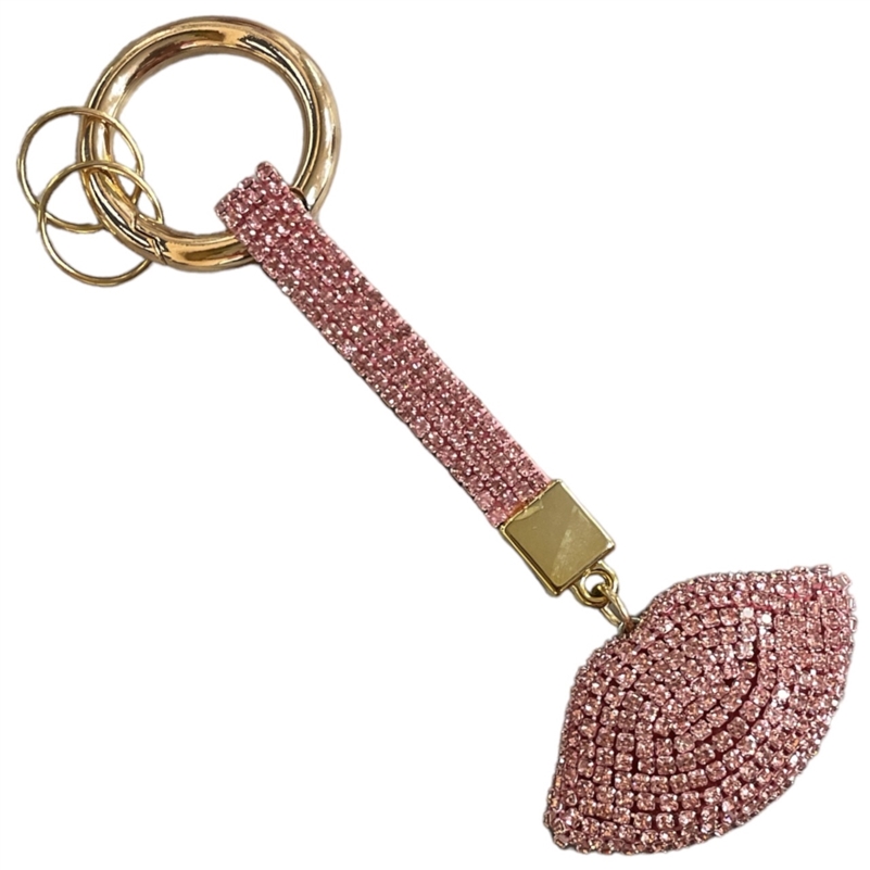 LP0809 PINK RHINESTONE LIPS KEYCHAIN