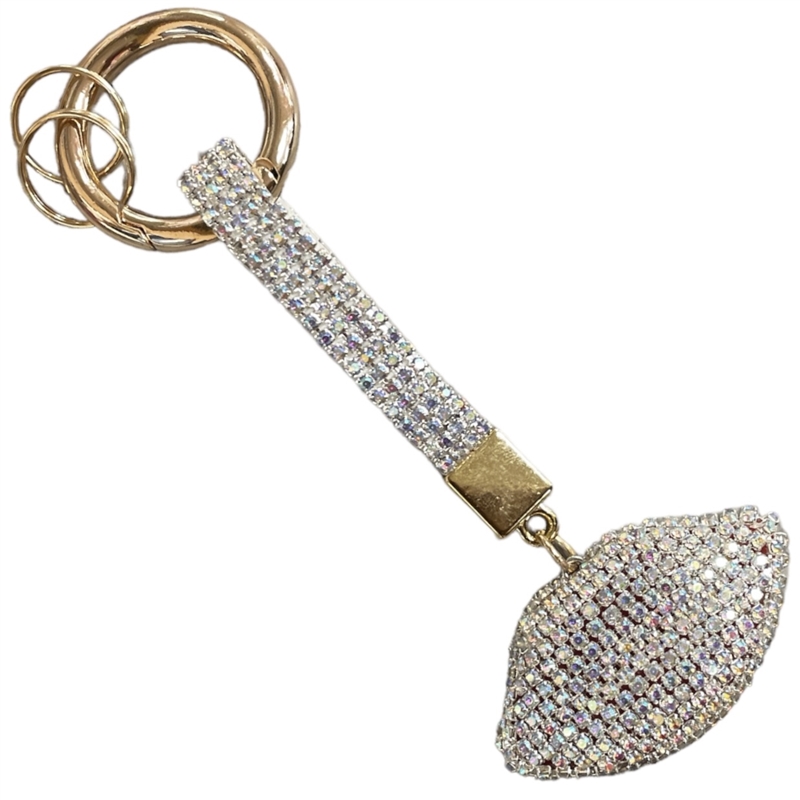 LP0809 SILVER RHINESTONE LIPS KEYCHAIN