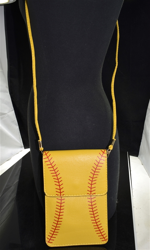 MB0057 YELLOW SOFTBALL CROSSBODY BAG