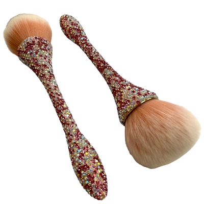 MB01  PINK MULTI RHINESTONES MAKE UP BRUSH