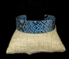 MB070-Y18 BLUE SNAKE SKIN CUFF BANGLE