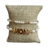 MB4163 PEARL BEADED "MOM" BRACELET SET