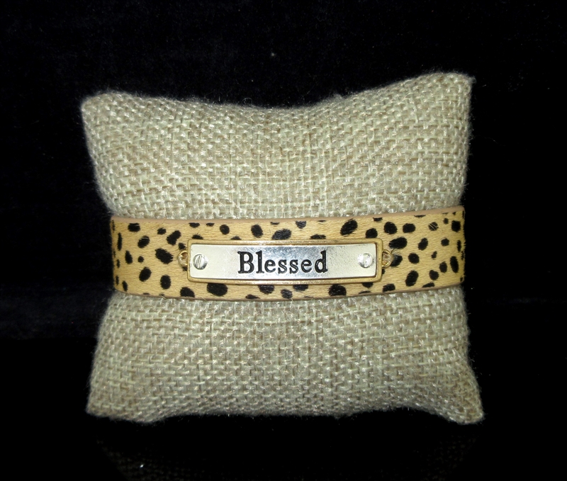 MB7738 TWO TONE BLESSED ANIMAL PRINT MAGNETIC BRACELET