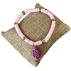 MB7892PT PINK PURPLE TURTLE CHARM BEADED STRETCH BRACELET