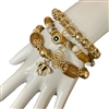 MBR5558 ELEPHANT & EVIL EYE CHARM CRYSTAL 3PCS SET BRACELET