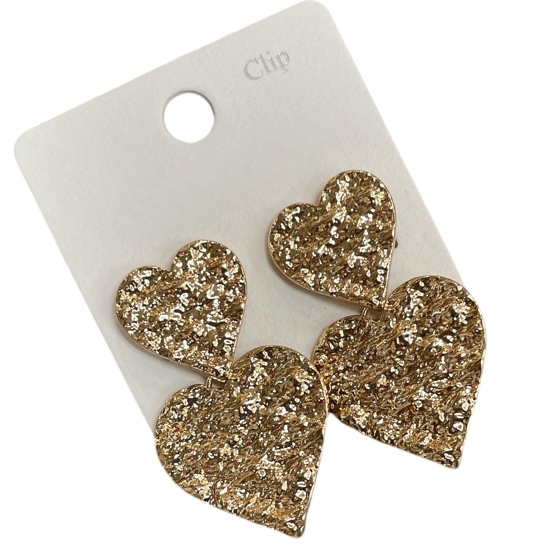 MCE-53 STACKED HEART EARRINGS