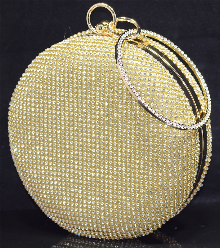 ME0012 RHINESTONE ROUND EVENING BAG