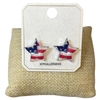 ME0472 MAERICAN FLAG STAR DIAMOND STUD EARINGS