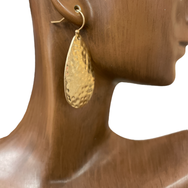 ME10027 HAMMERED TEARDROP EARRINGS